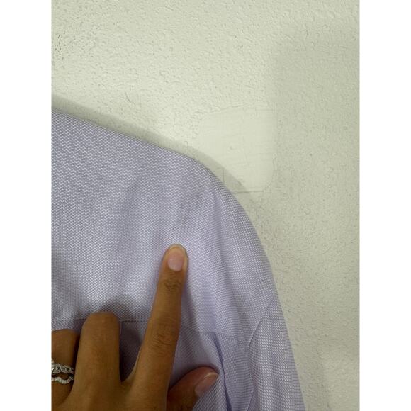 David Donahue Lavender Dress Shirt 18.5 34/35 Men’s Classic Cotton - Picture 7 of 7